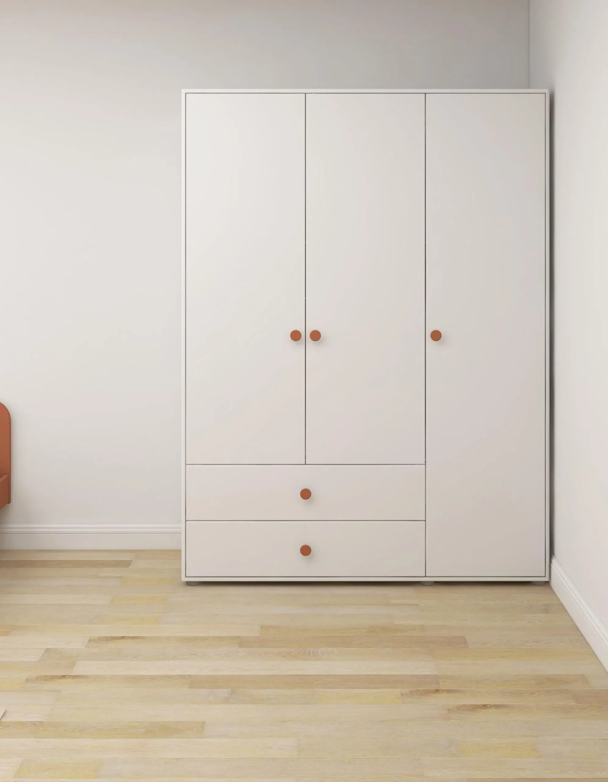 Online FLEXA Garderobeskab, 3 Lager + 2 Skuffer White/Blush