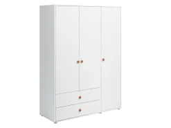 Online FLEXA Garderobeskab, 3 Lager + 2 Skuffer White/Blush