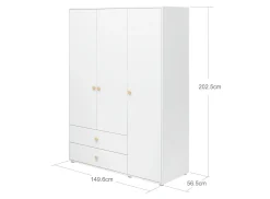 Shop FLEXA Garderobeskab, 3 Lager + 2 Skuffer White/Oak