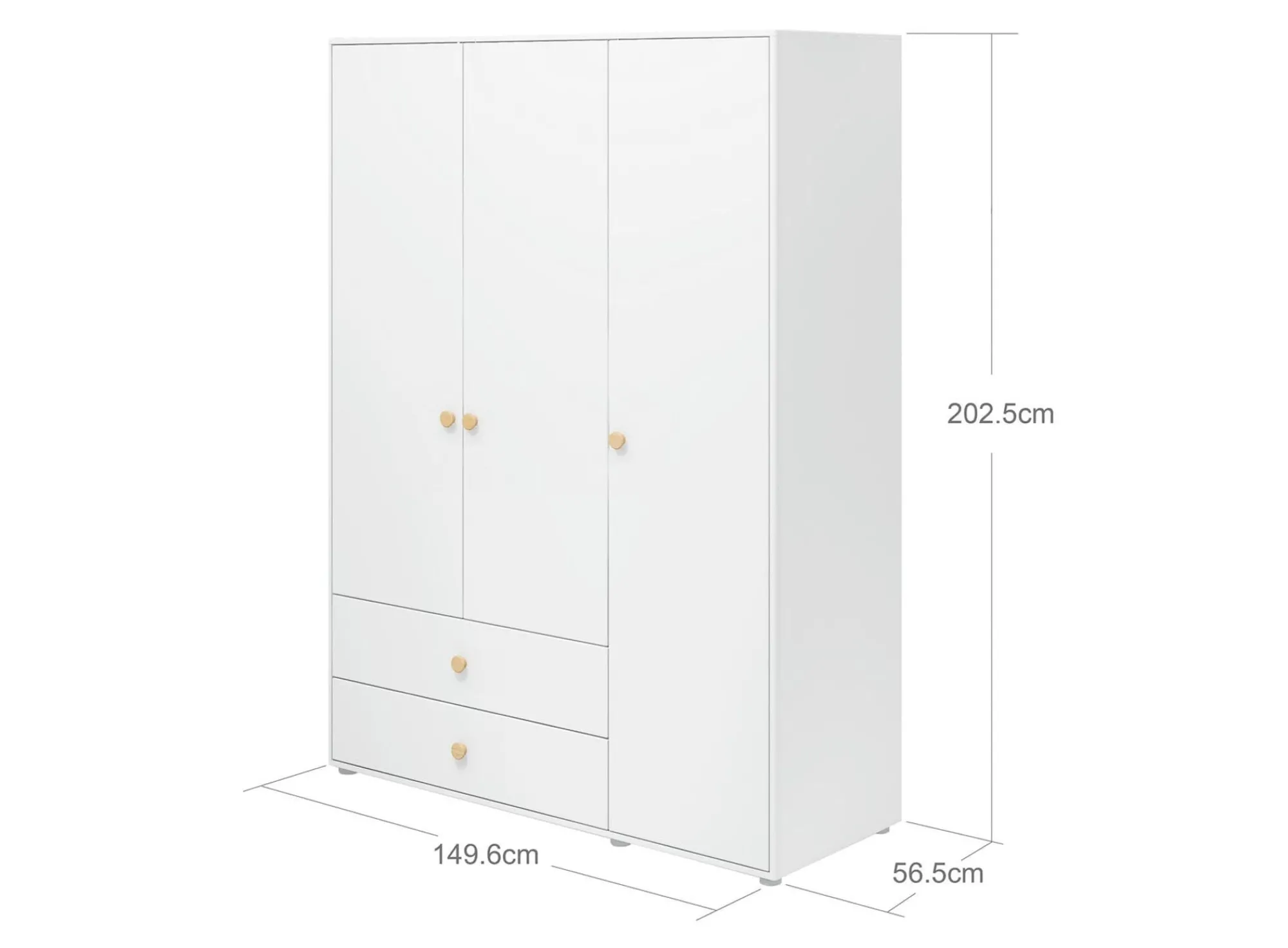 Shop FLEXA Garderobeskab, 3 Lager + 2 Skuffer White/Oak