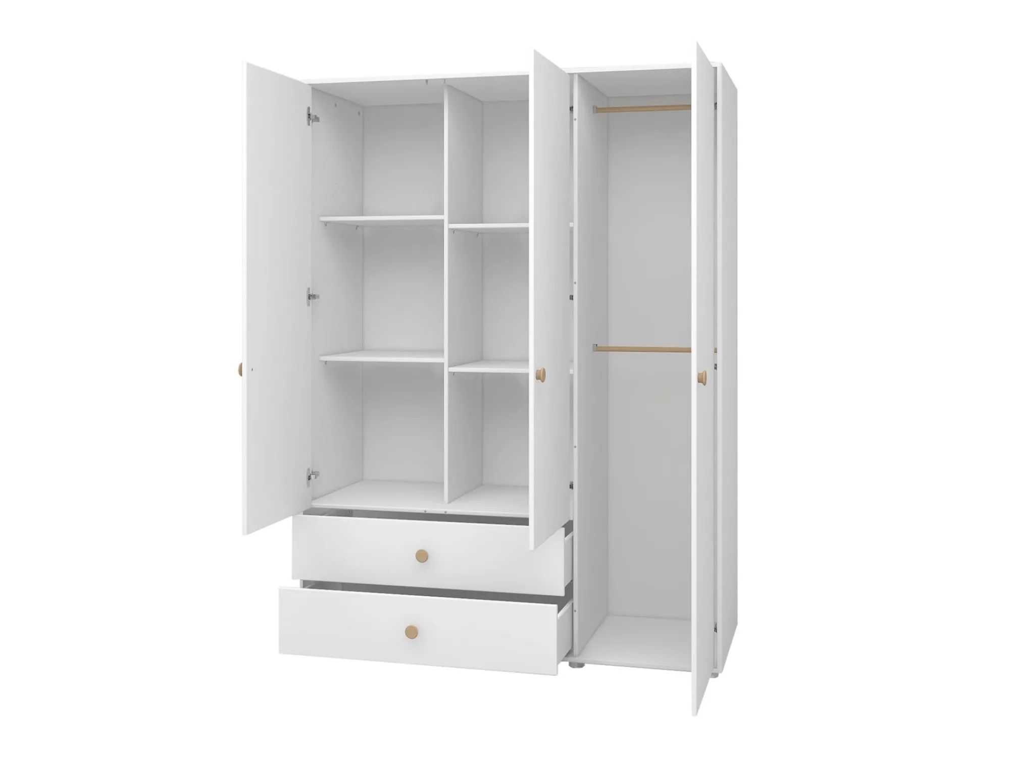 Shop FLEXA Garderobeskab, 3 Lager + 2 Skuffer White/Oak