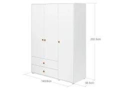 Cheap FLEXA Garderobeskab, 3 Lager + 2 Skuffer White/Mustard