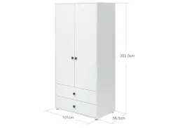 Store FLEXA Garderobeskab, 2 Lager + 2 Skuffer White/Deep Green