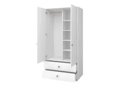 Outlet FLEXA Garderobeskab, 2 Lager + 2 Skuffer White/Natural Green