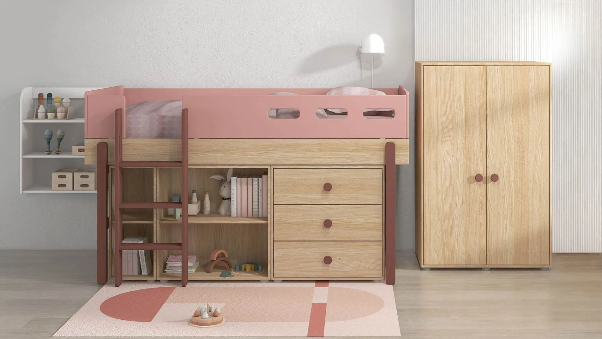 Best FLEXA Garderobeskab, Lav Cherry/Oak