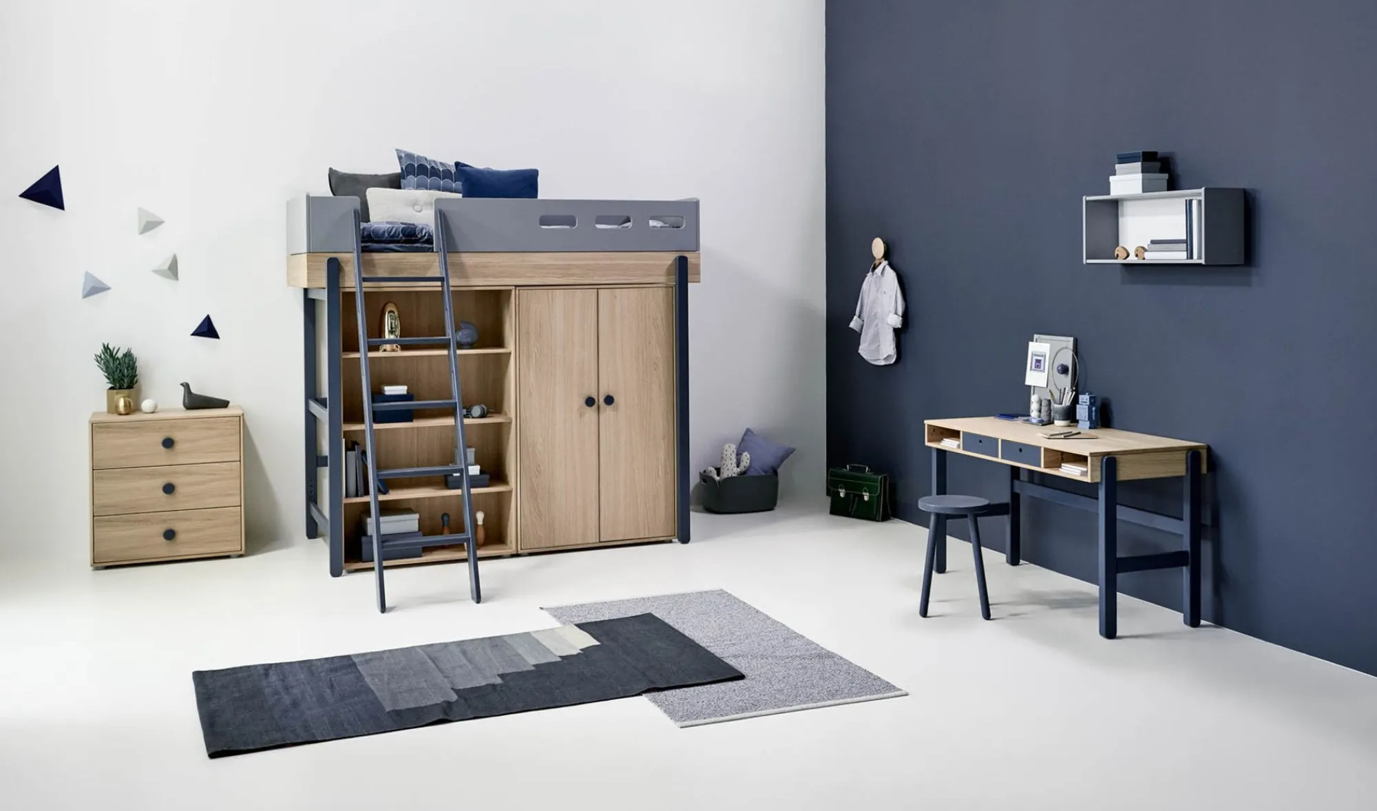 Discount FLEXA Garderobeskab, Lav Blueberry/Oak
