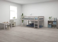 Clearance FLEXA Halvhøj Seng, 140 Cm Bredde Grey Washed Pine