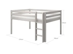 Clearance FLEXA Halvhøj Seng, 140 Cm Bredde Grey Washed Pine