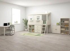 Shop FLEXA Halvhøj Seng Med Hus White/White Washed Pine