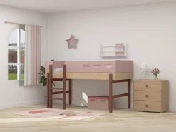 Cheap FLEXA Halvhøj Seng Med Lige Stige Cherry/Oak