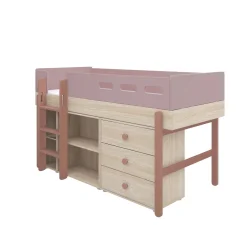 Cheap FLEXA Halvhøj Seng Med Lige Stige Cherry/Oak