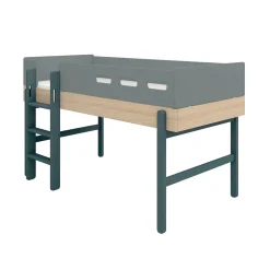 New FLEXA Halvhøj Seng Med Lige Stige Blueberry/Oak