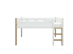 Best FLEXA Halvhøj Seng Med Lige Stige White/Oak