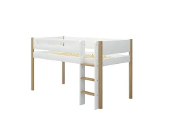 Best FLEXA Halvhøj Seng Med Lige Stige White/Oak