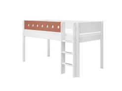 Shop FLEXA Halvhøj Seng Med Lige Stige White/Blush