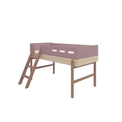 Store FLEXA Halvhøj Seng Med Skra Stige Cherry/Oak