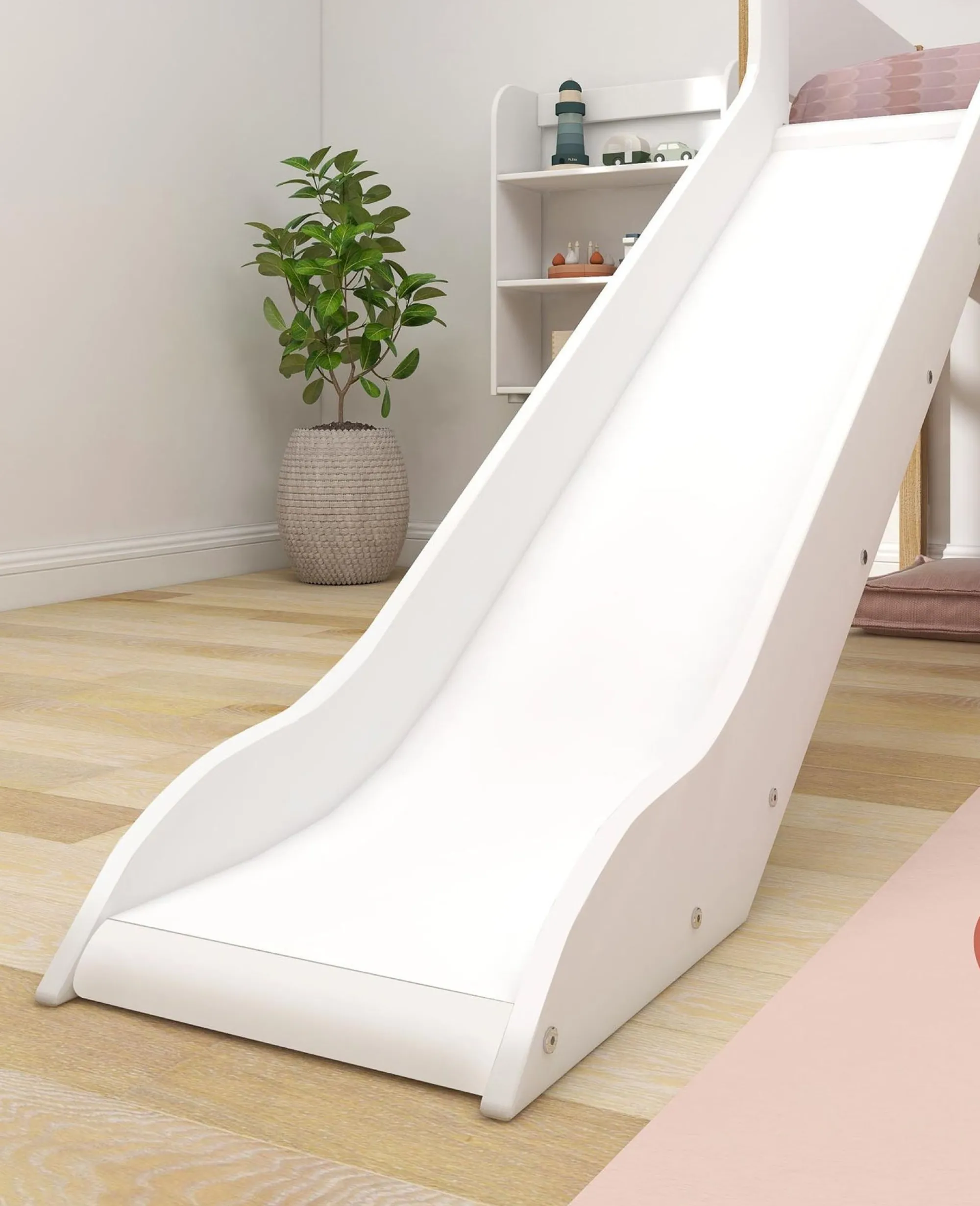 Cheap FLEXA Halvhøj Seng Med Skra Stige Og Rutsjebane White/Oak