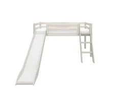 Best FLEXA Halvhøj Seng Med Skra Stige Og Rutsjebane White Washed Pine
