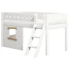 Cheap FLEXA Halvhøj Seng Med Skra Stige & Traehyttesengefronter, Egetraesramme. White/Oak
