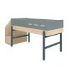 Clearance FLEXA Halvhøj Seng Med Trappe Blueberry/Oak