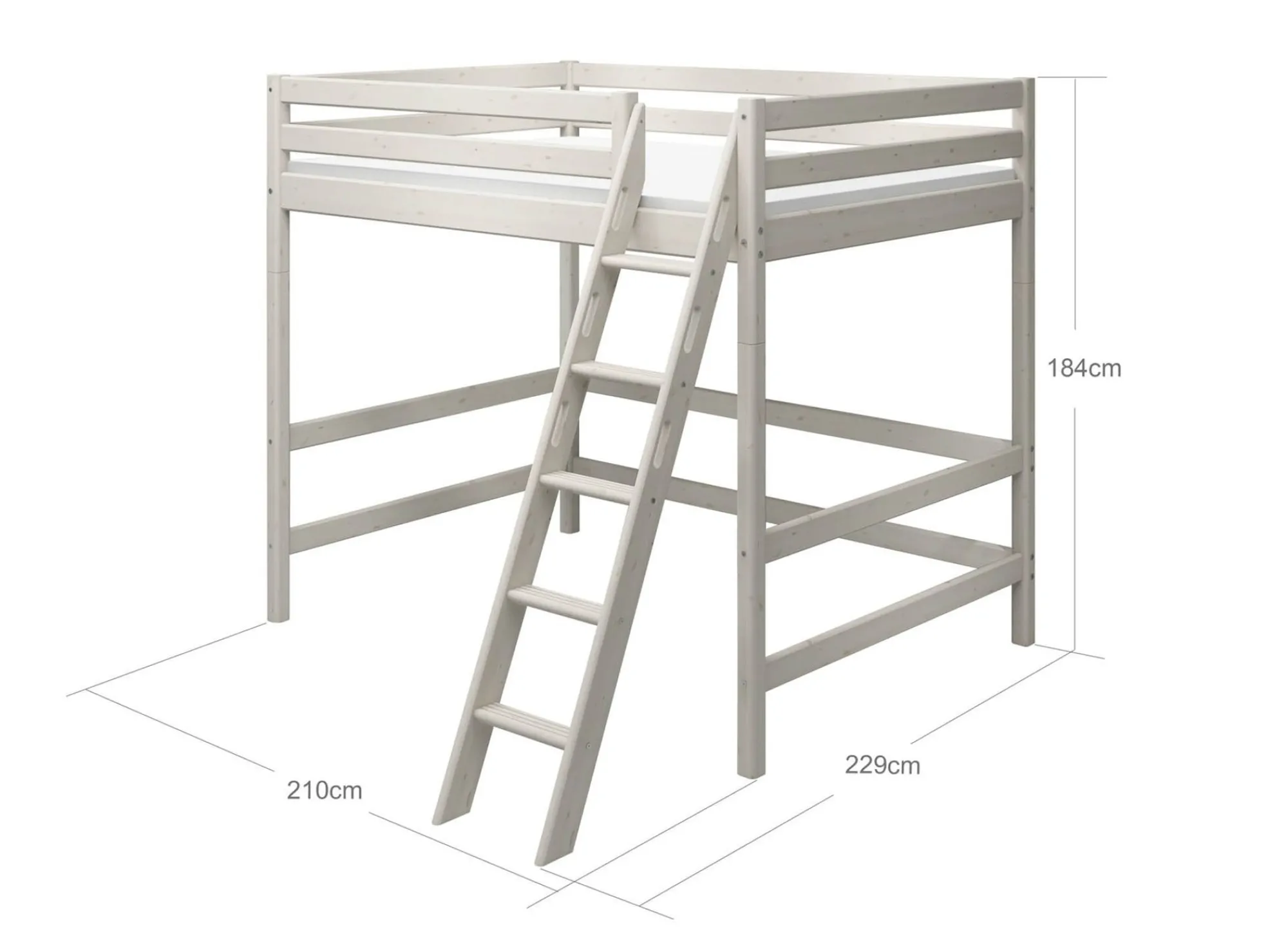 Discount FLEXA Hojseng, 140 Cm Bredde White Washed Pine