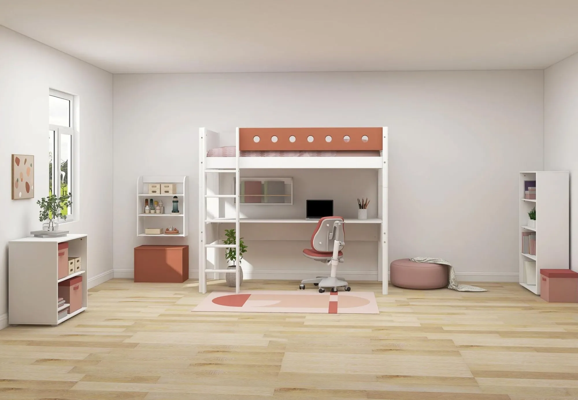 Best Sale FLEXA Hojseng Med Lige Stige White/Blush