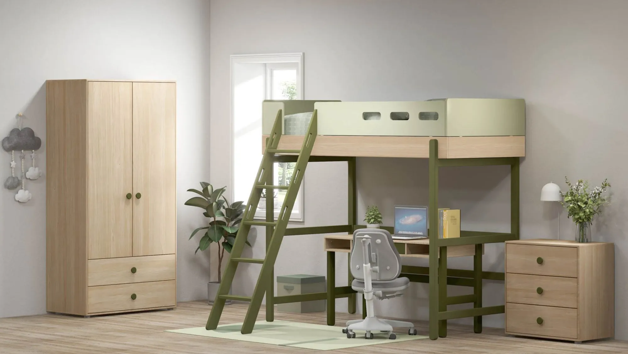 Cheap FLEXA Hojseng Med Skra Stige Kiwi/Oak