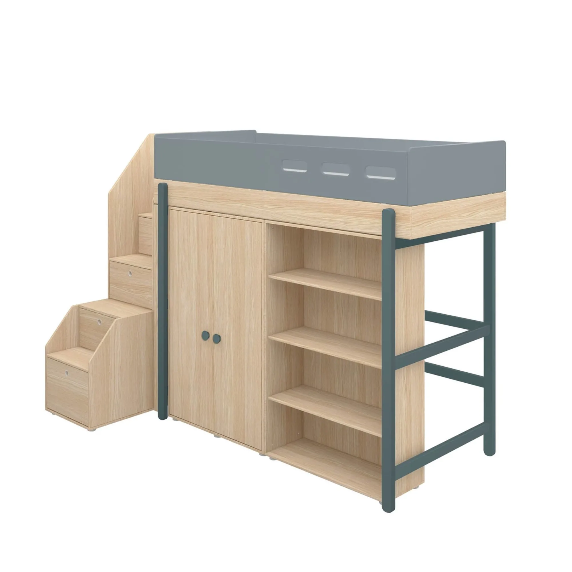 Discount FLEXA Hojseng Med Trappe Blueberry/Oak