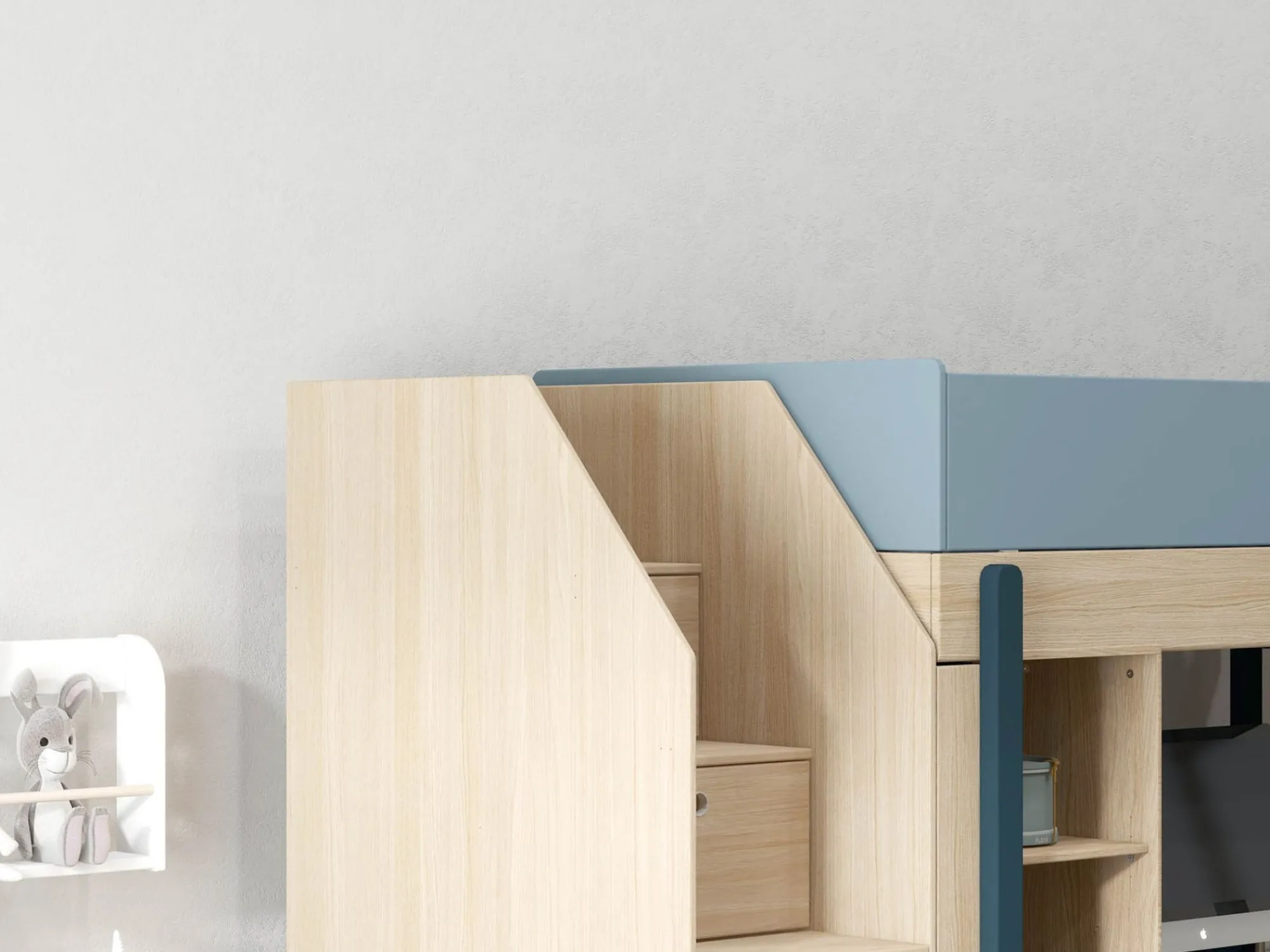 Discount FLEXA Hojseng Med Trappe Blueberry/Oak