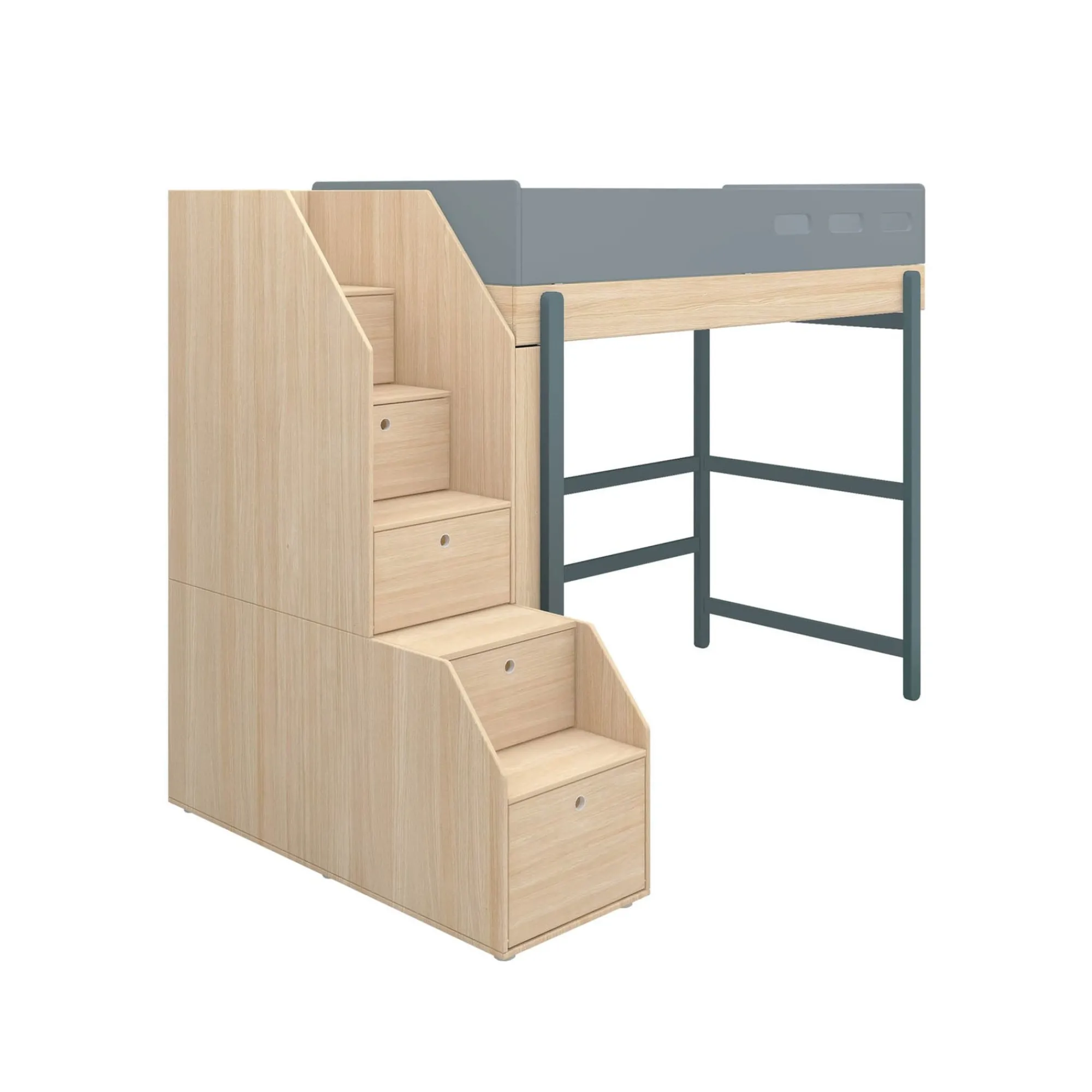Discount FLEXA Hojseng Med Trappe Blueberry/Oak