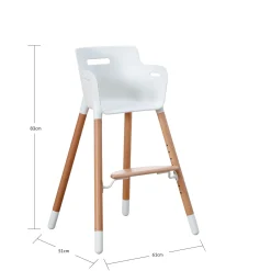 Online FLEXA Hojstol White/Clear Lacquer Beech