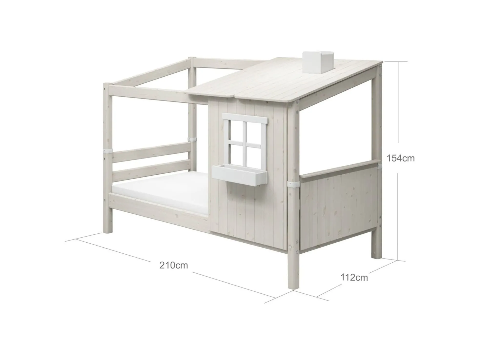 Hot FLEXA Husseng, Halvt White/White Washed Pine