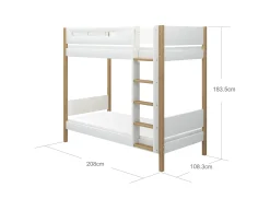 Cheap FLEXA Kojeseng, Ekstra Hojde White/Oak