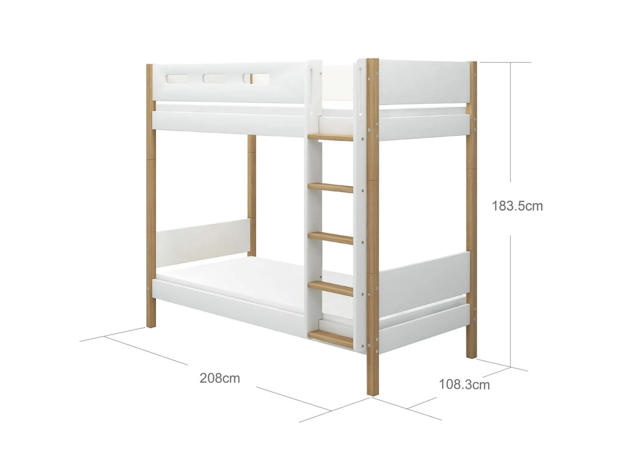Cheap FLEXA Kojeseng, Ekstra Hojde White/Oak