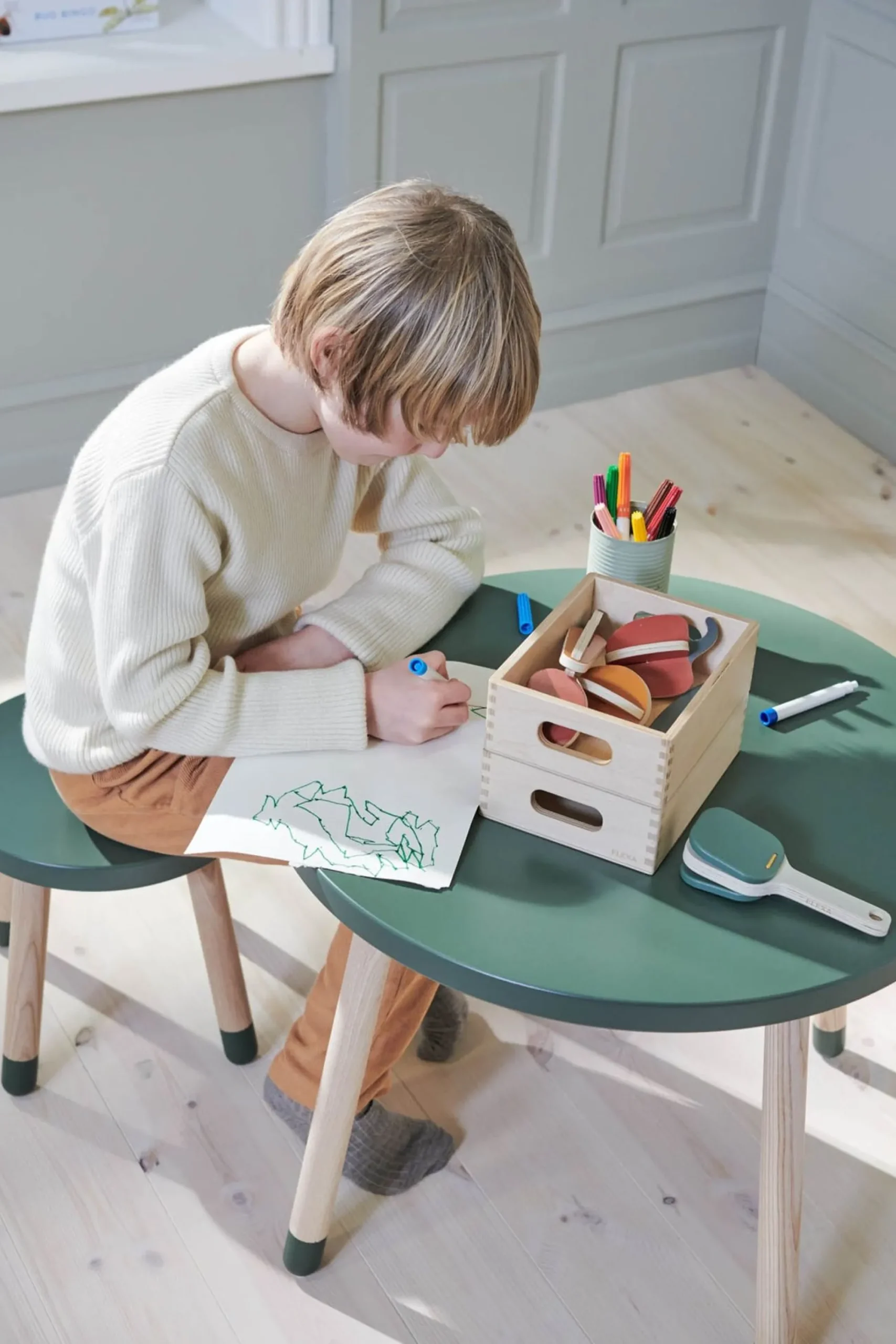 Clearance FLEXA Legebord Deep Green
