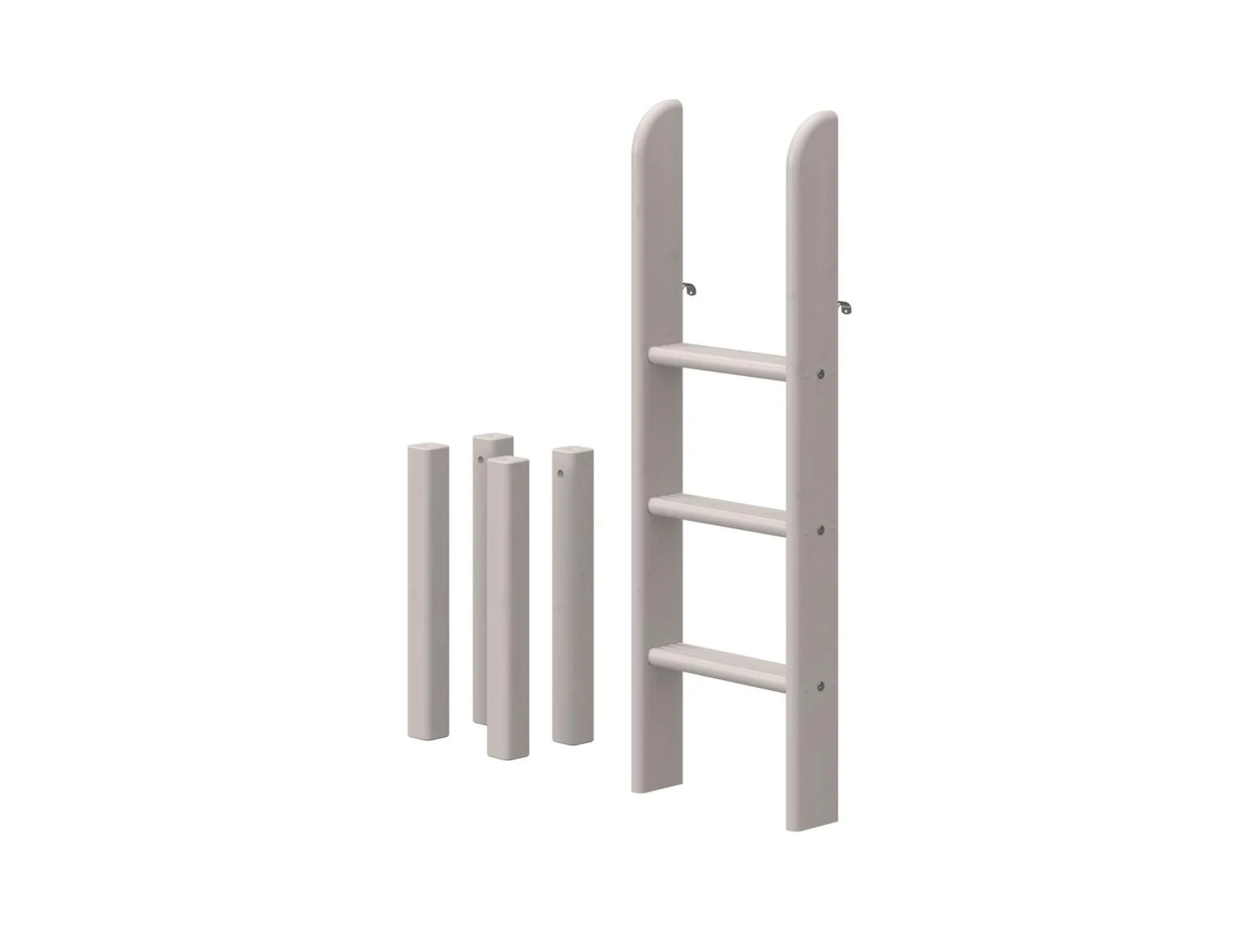 Best FLEXA Lige Stige Og Ben Til Halvhøj Seng Grey Washed Pine