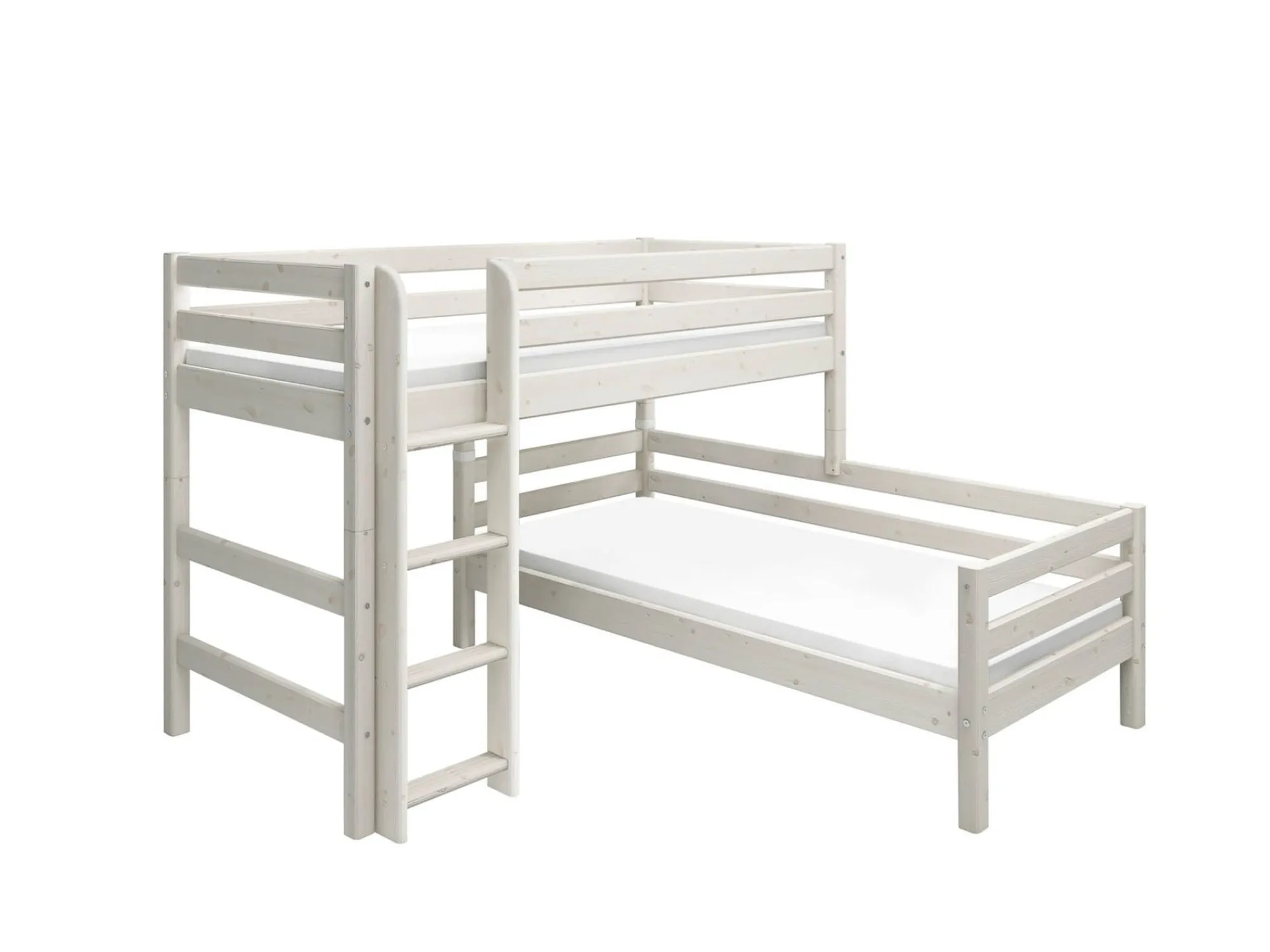 Discount FLEXA Mellemhoj Seng Med Enkeltseng White Washed Pine