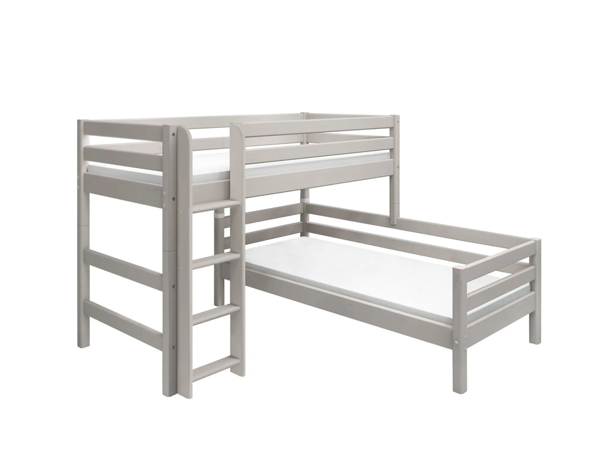 Flash Sale FLEXA Mellemhoj Seng Med Enkeltseng Grey Washed Pine