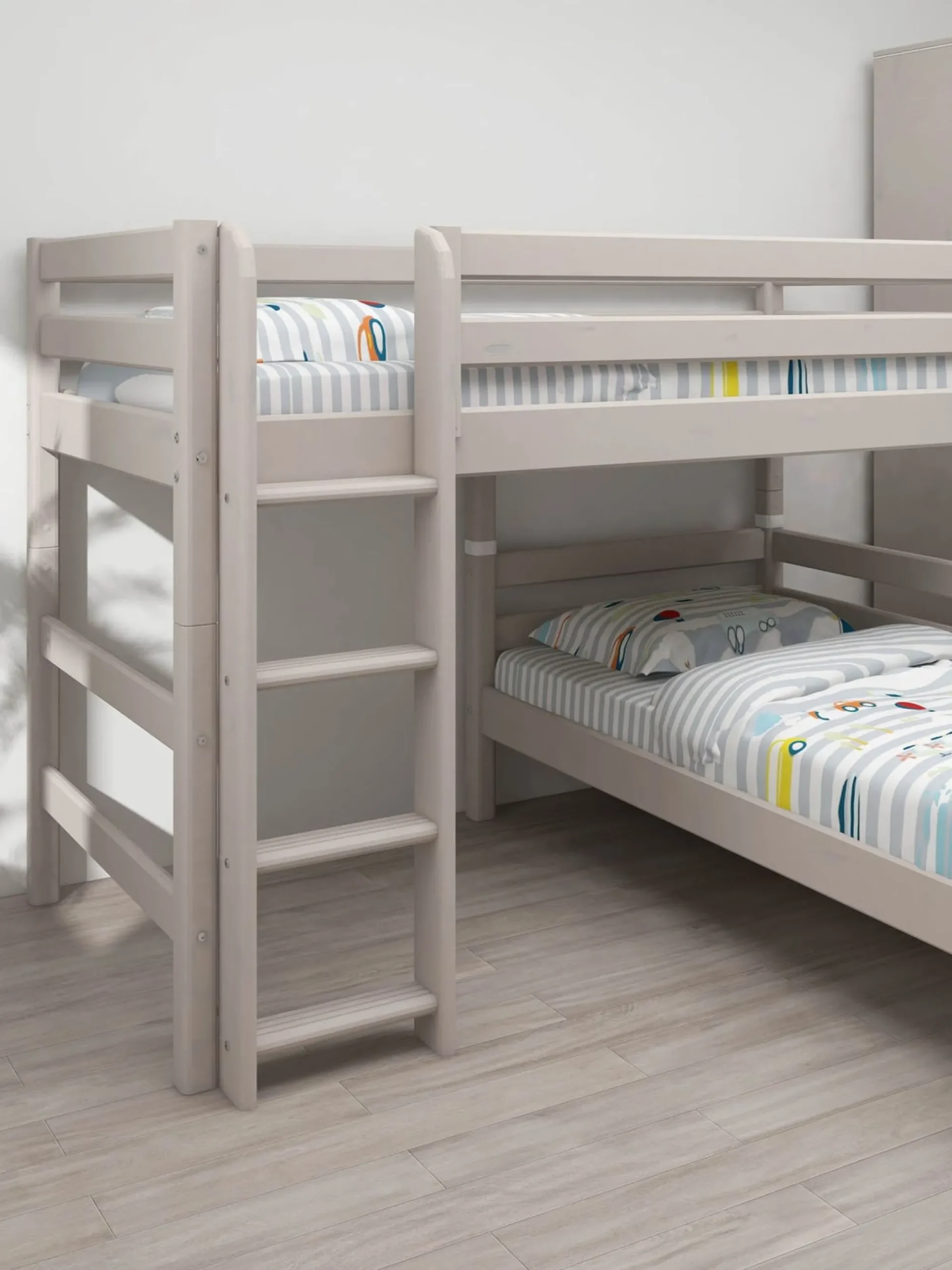 Flash Sale FLEXA Mellemhoj Seng Med Enkeltseng Grey Washed Pine