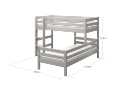 Flash Sale FLEXA Mellemhoj Seng Med Enkeltseng Grey Washed Pine