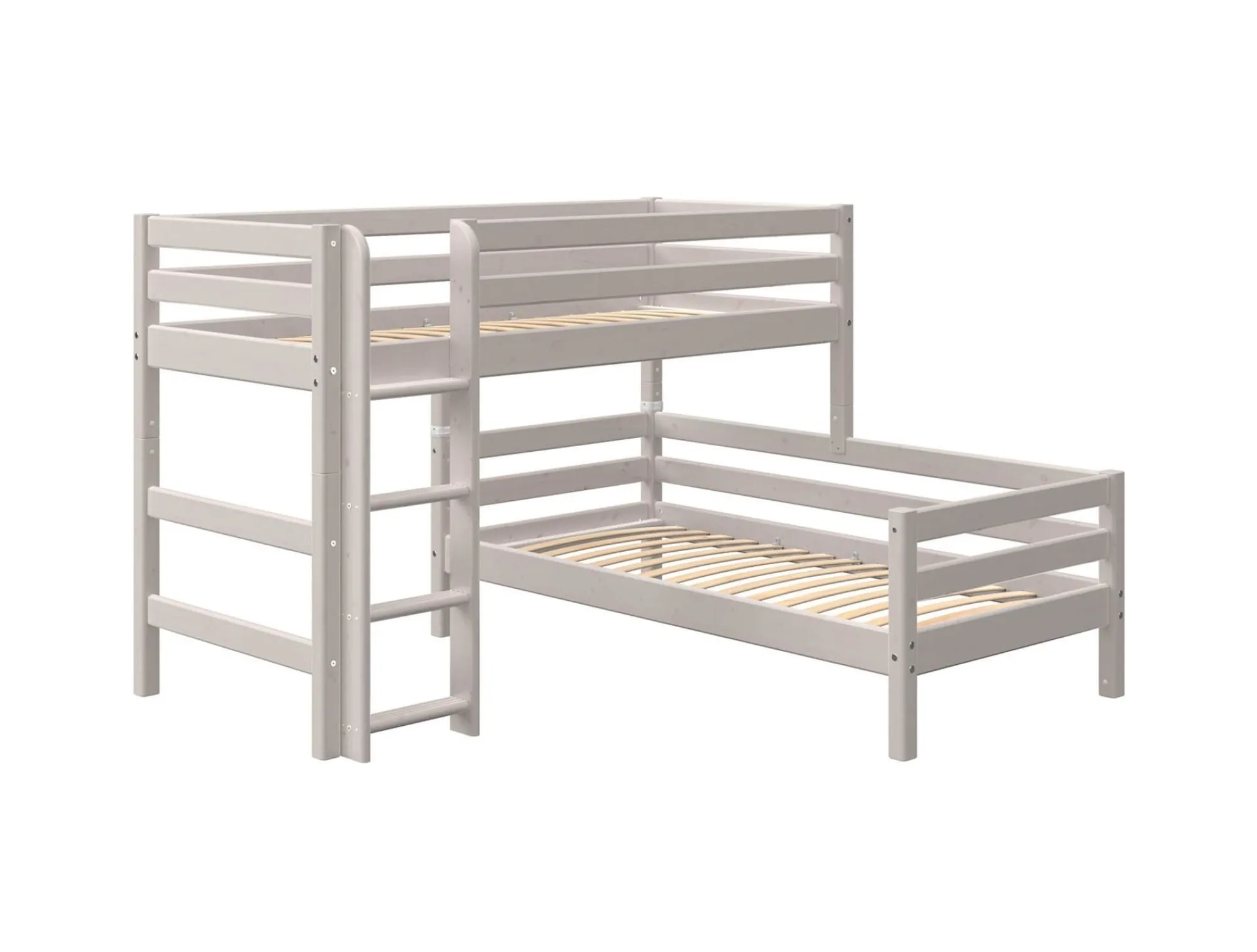 Flash Sale FLEXA Mellemhoj Seng Med Enkeltseng Grey Washed Pine