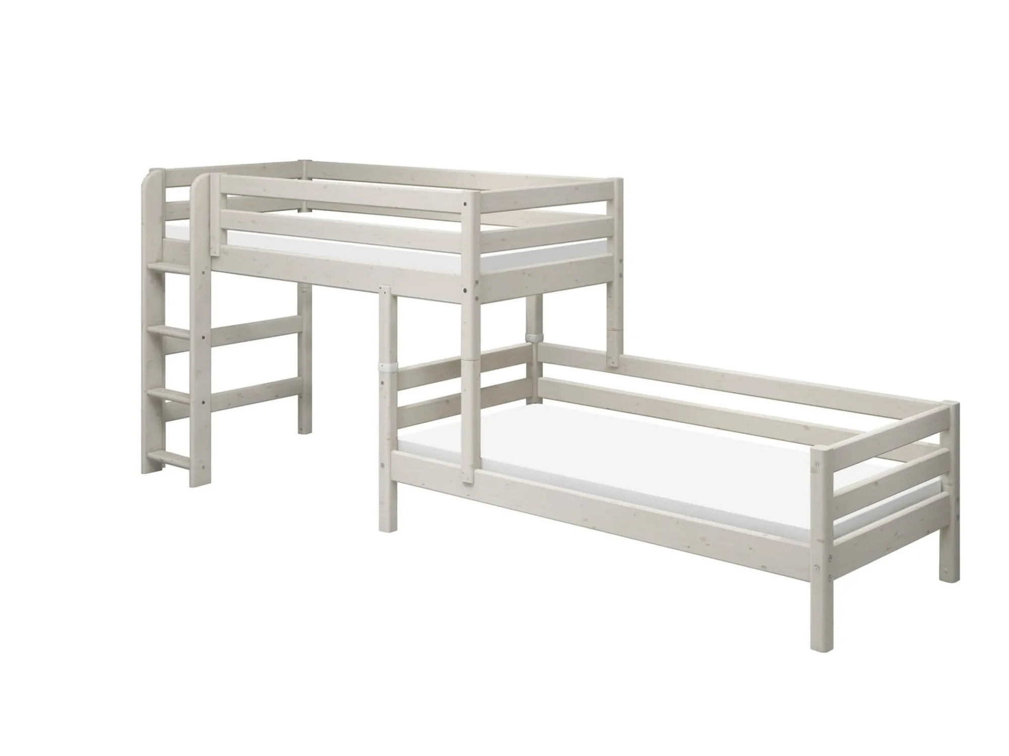 Cheap FLEXA Mellemhoj Seng Med Enkeltseng White Washed Pine
