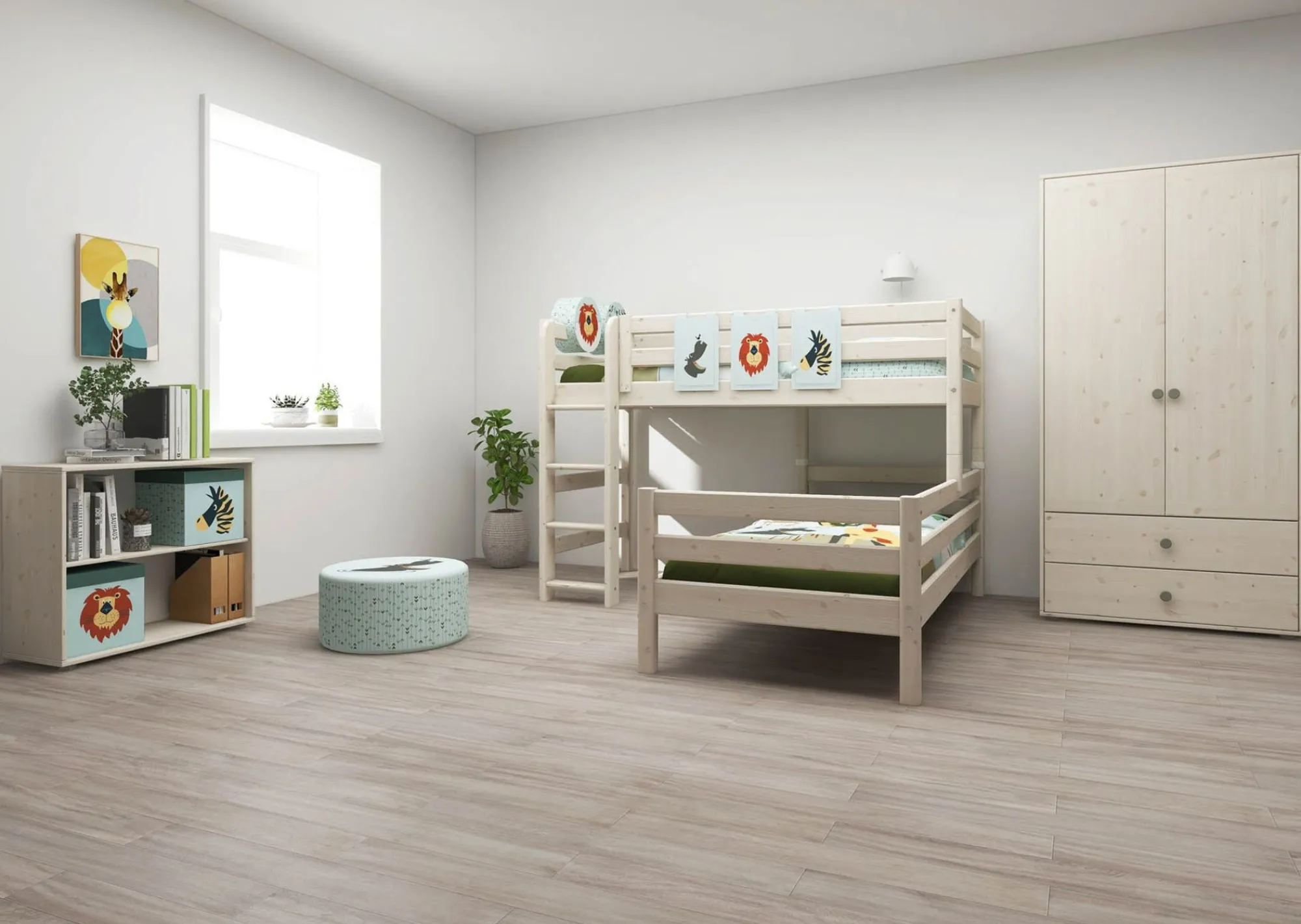 Cheap FLEXA Mellemhoj Seng Med Enkeltseng White Washed Pine