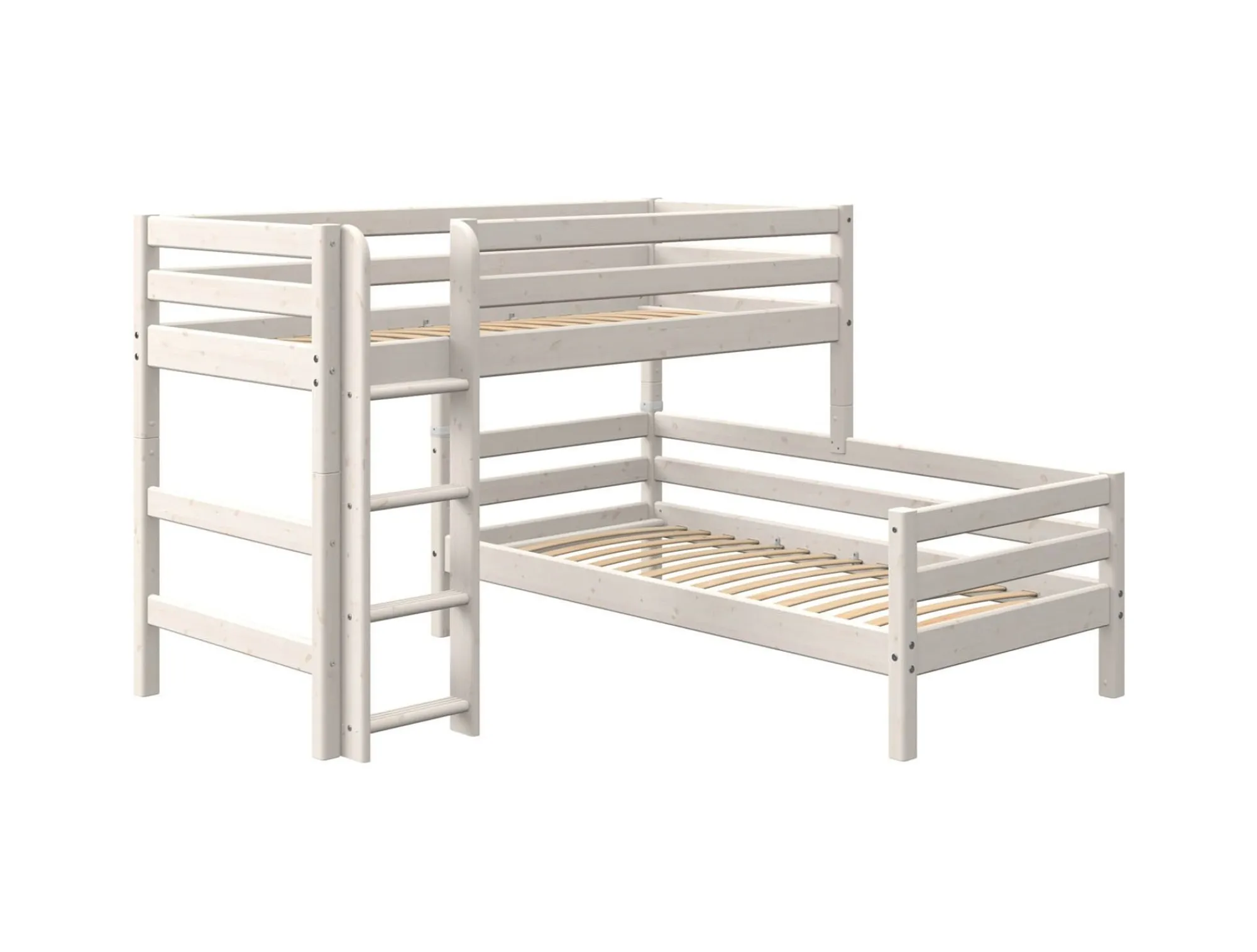 Cheap FLEXA Mellemhoj Seng Med Enkeltseng White Washed Pine