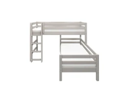 Cheap FLEXA Mellemhoj Seng Med Enkeltseng Grey Washed Pine