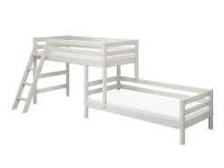 Discount FLEXA Mellemhoj Seng Med Enkeltseng White Washed Pine