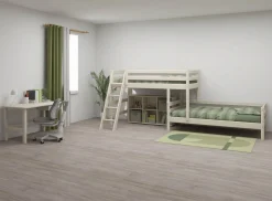 Discount FLEXA Mellemhoj Seng Med Enkeltseng White Washed Pine