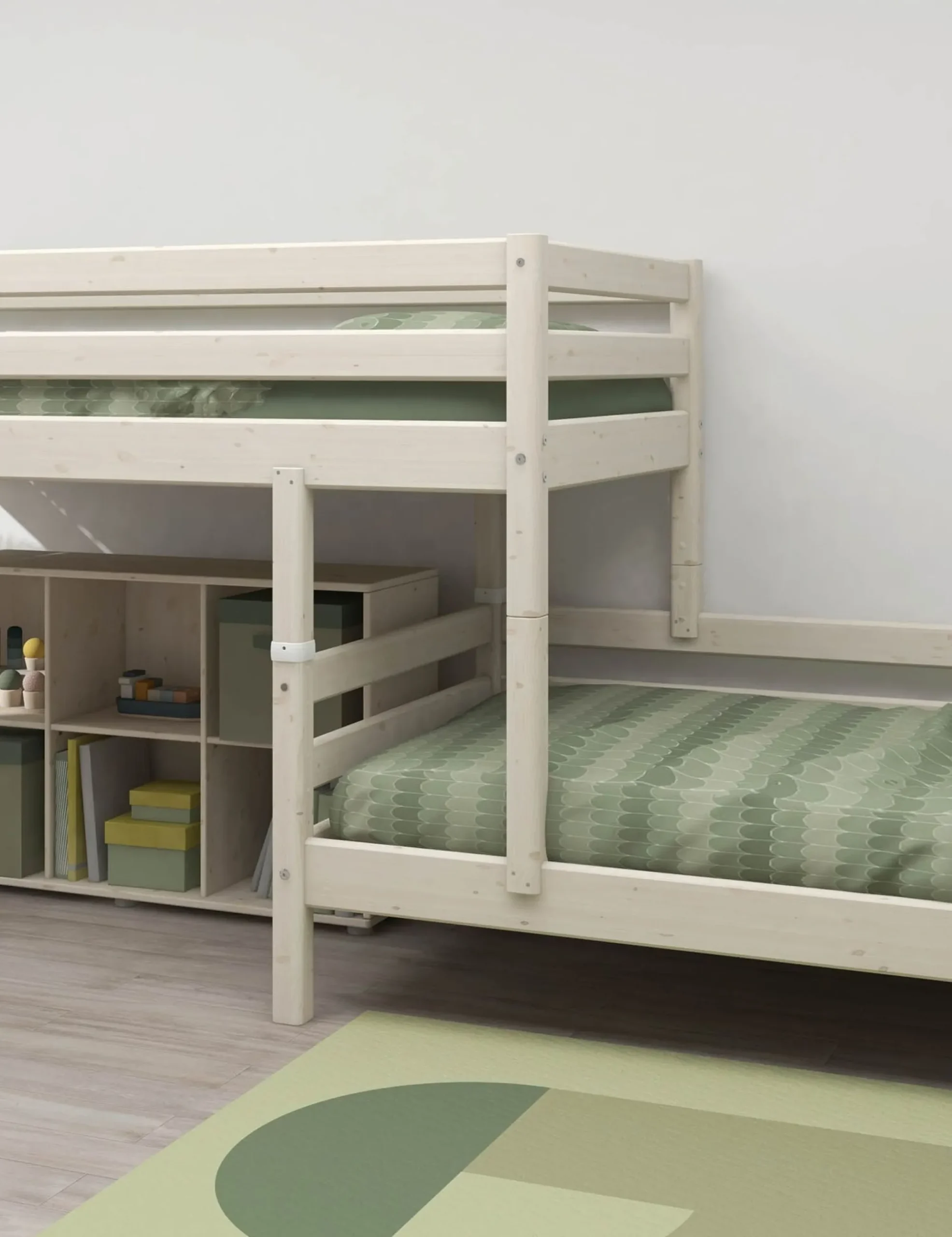 Discount FLEXA Mellemhoj Seng Med Enkeltseng White Washed Pine