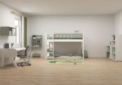 Shop FLEXA Mellemhoj Seng Med Lige Stige White/Natural Green