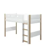 Cheap FLEXA Mellemhoj Seng Med Lige Stige White/Oak